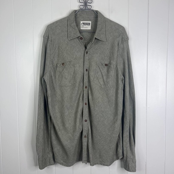 Mountain Khakis Green and White Chevron Knit with 2 Chest Pockets SZ XL - Picture 2 of 6